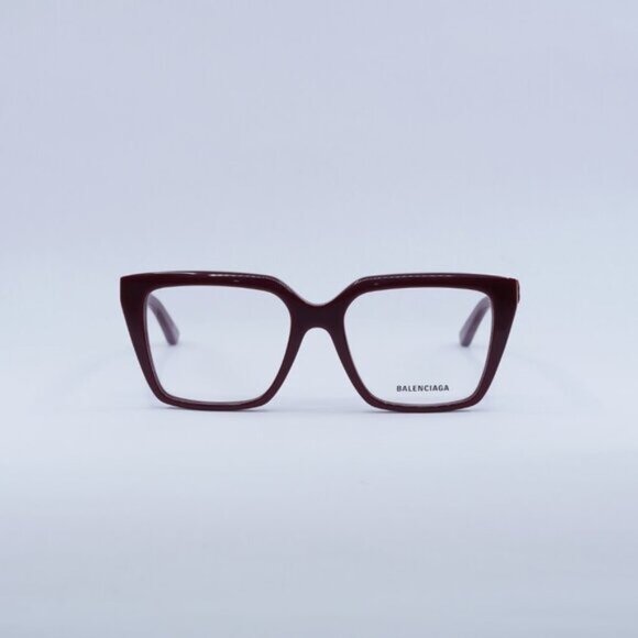 Balenciaga BB0130O 006 Eyeglasses Burgundy 53mm Square Frame - Picture 4 of 10